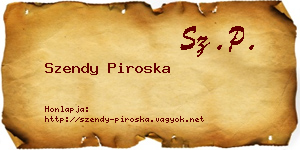 Szendy Piroska névjegykártya