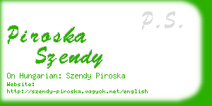 piroska szendy business card